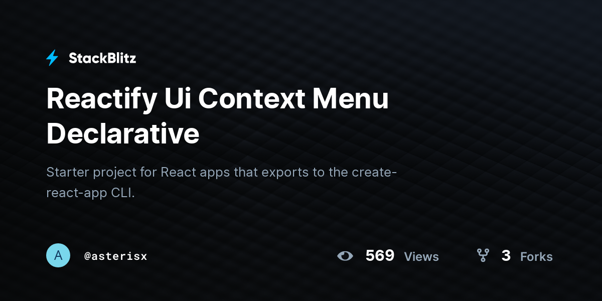 Reactify Ui Context Menu Declarative - StackBlitz
