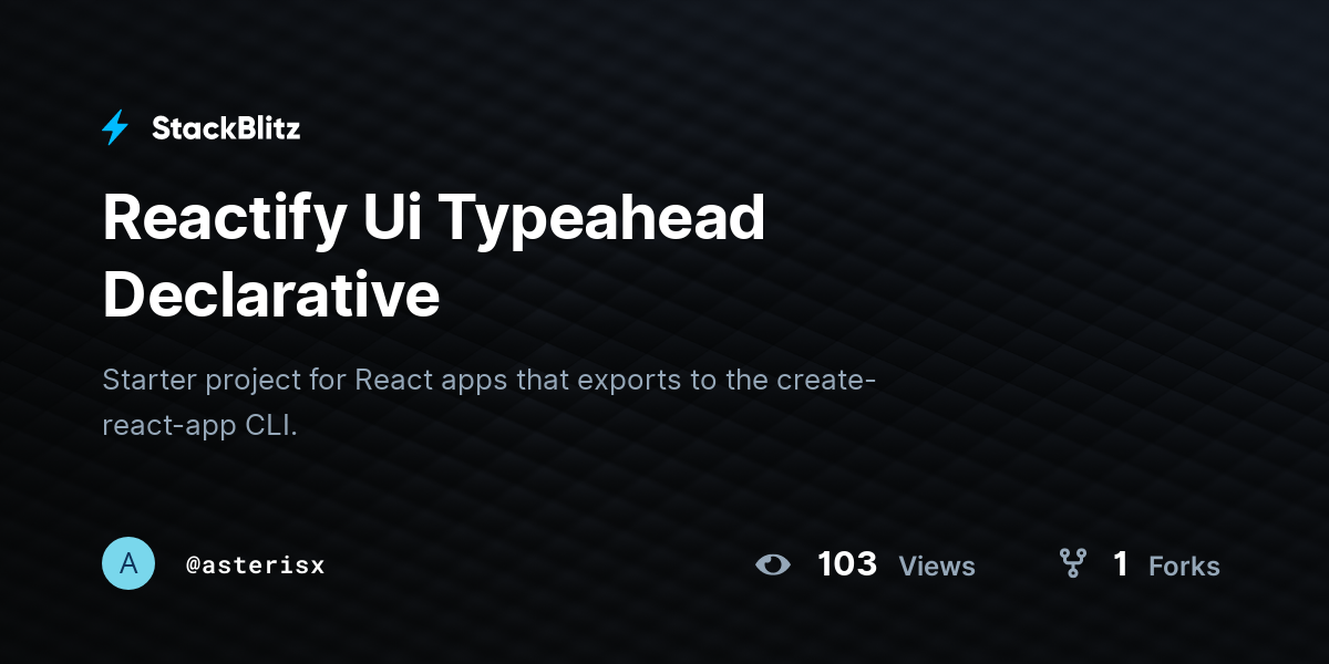 Reactify Ui Typeahead Declarative - StackBlitz
