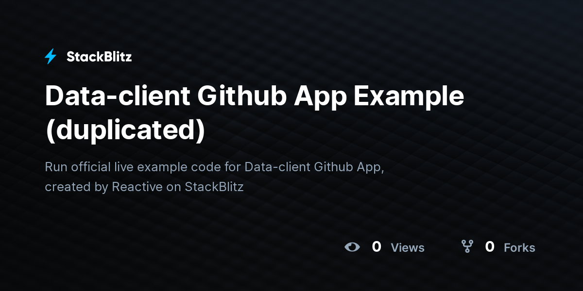 Data-client Github App Example (duplicated) - StackBlitz