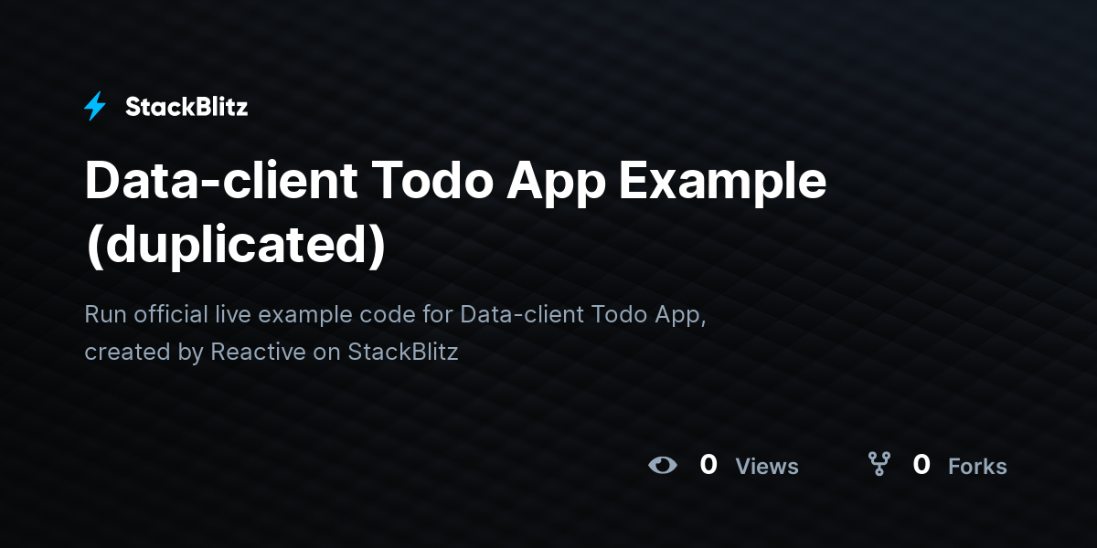 Data-client Todo App Example (duplicated) - StackBlitz
