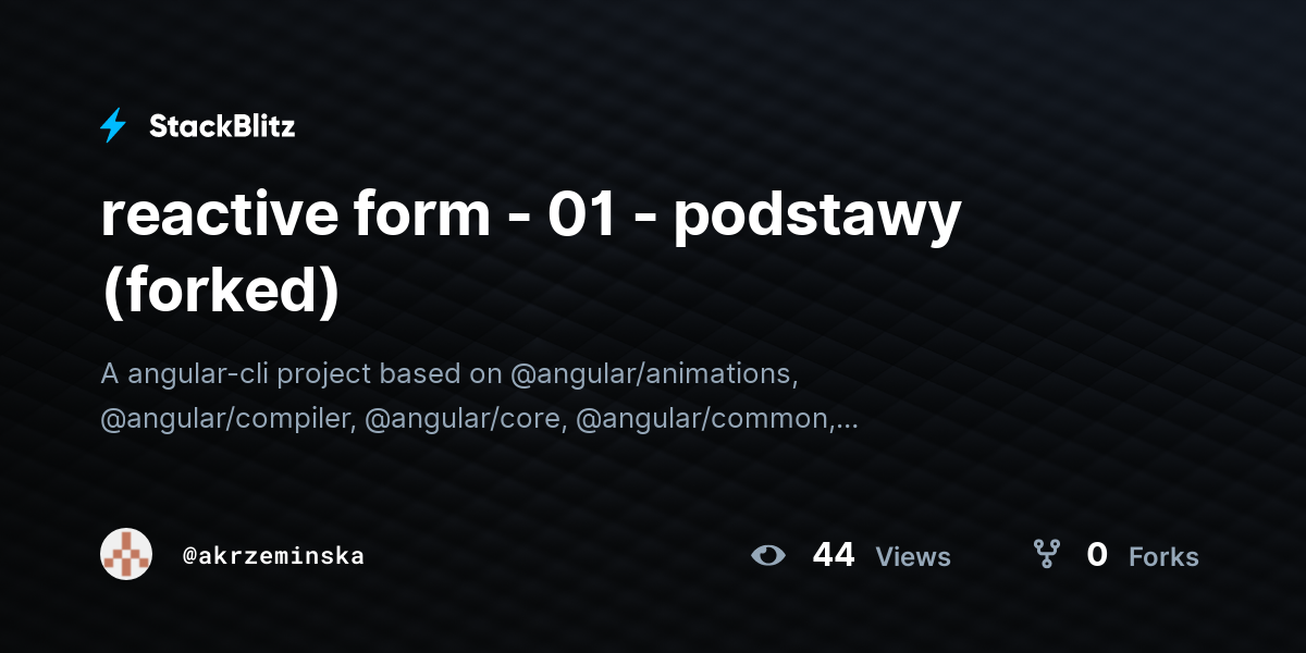 reactive form - 01 - podstawy (forked) - StackBlitz