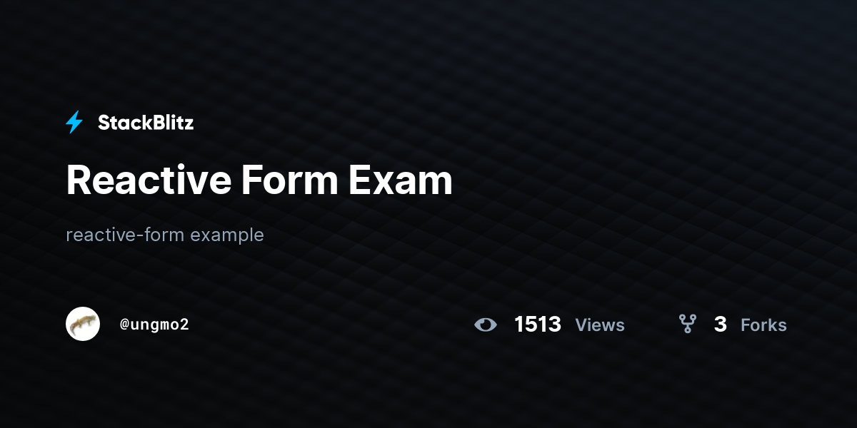Reactive Form Exam - StackBlitz