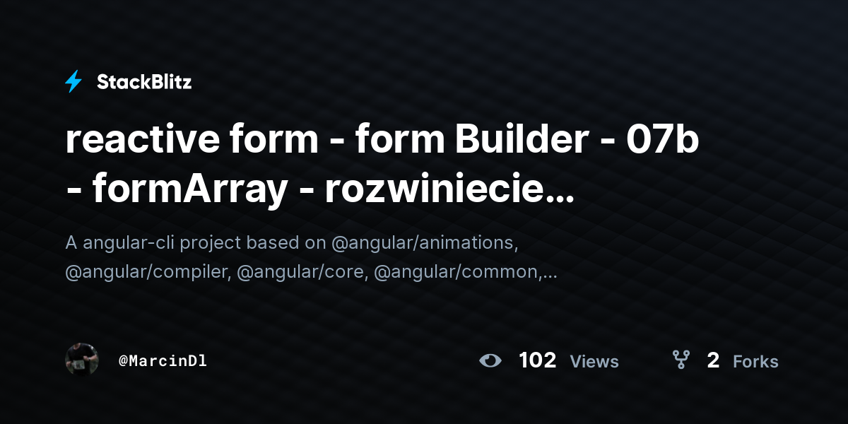 reactive form - form Builder - 07b - formArray - rozwiniecie przykladu ...