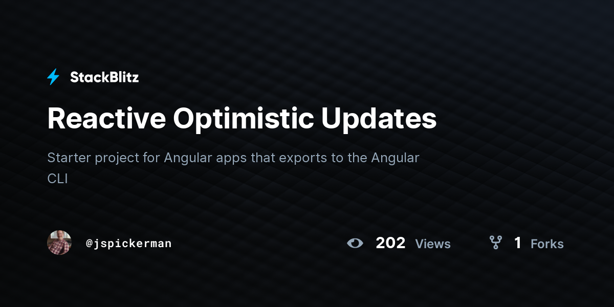 Reactive Optimistic Updates - StackBlitz