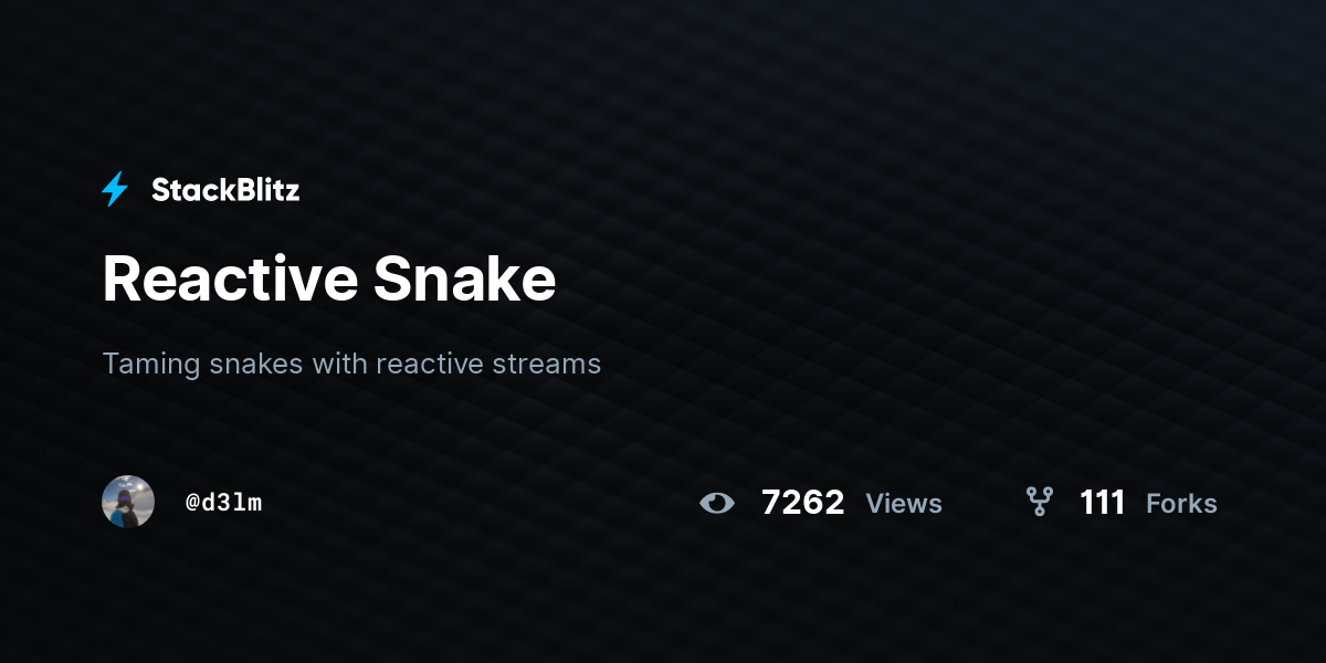 Reactive Snake - StackBlitz