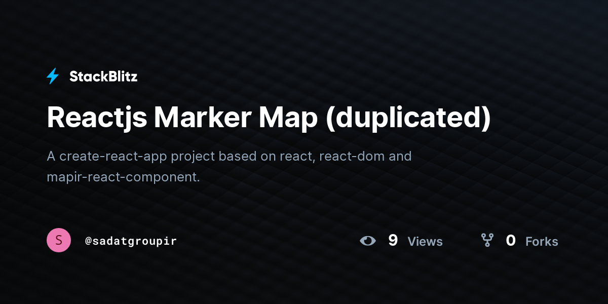 Reactjs Marker Map (duplicated) - StackBlitz