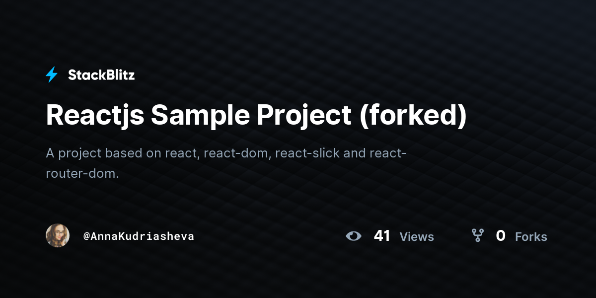 reactjs-sample-project-forked-stackblitz