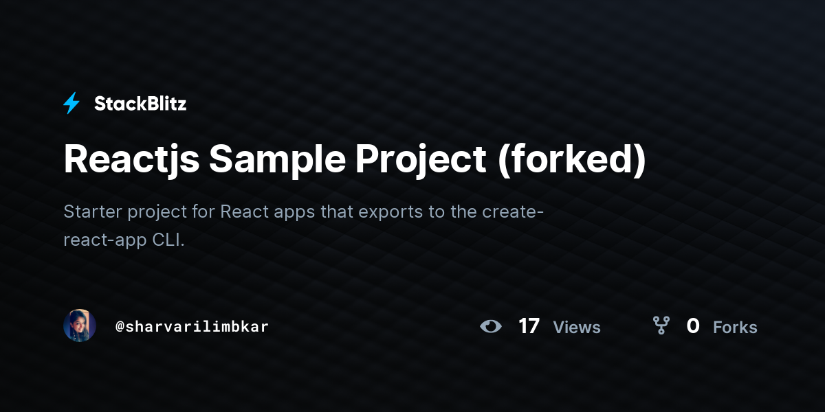 reactjs-sample-project-forked-stackblitz