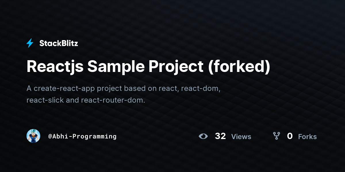 reactjs-sample-project-forked-stackblitz