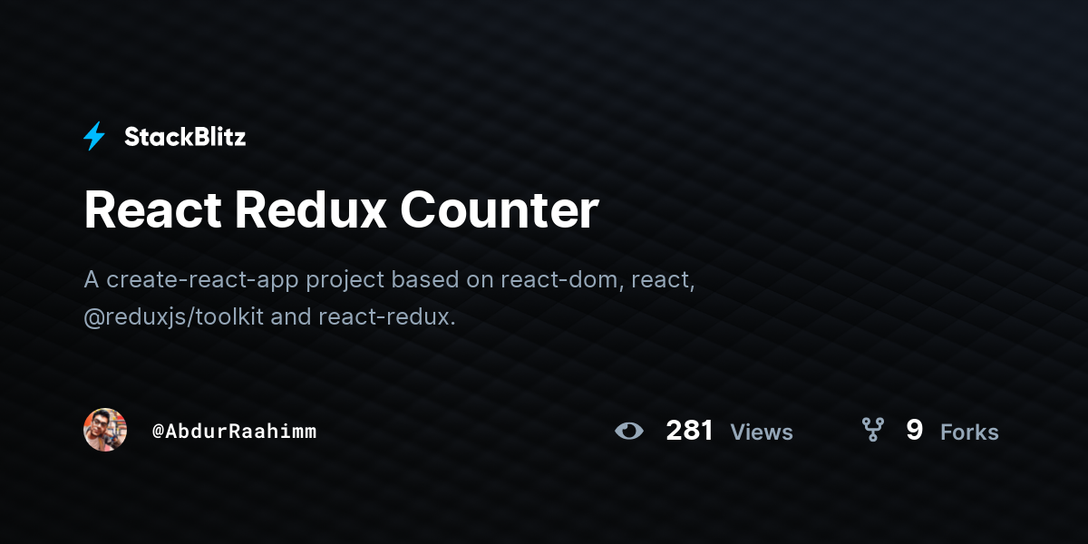 React Redux Counter - StackBlitz