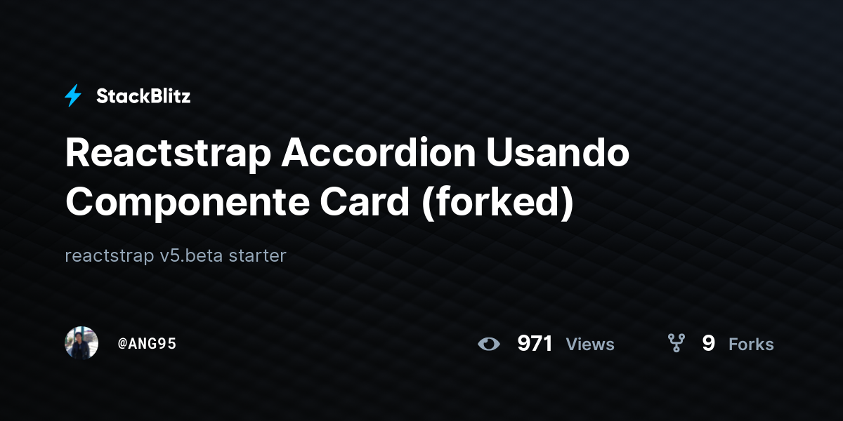 Reactstrap Accordion Usando Componente Card (forked) - StackBlitz