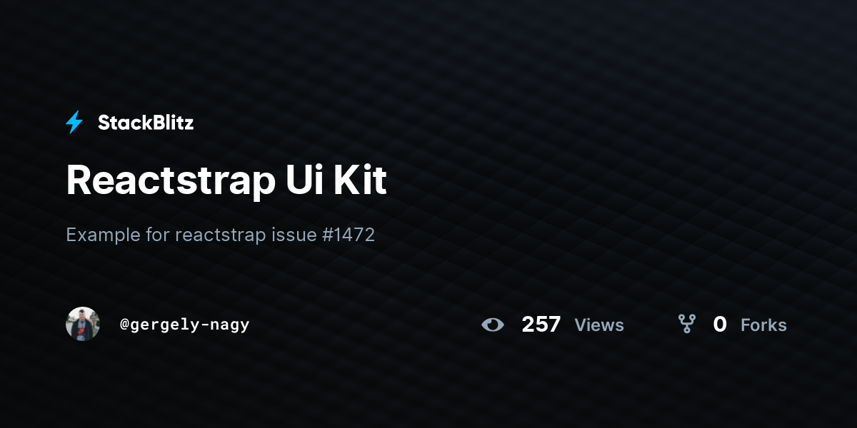 Reactstrap Ui Kit - StackBlitz