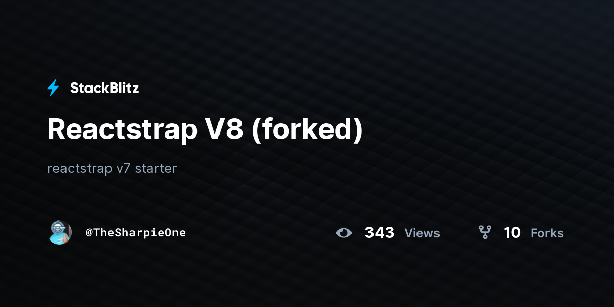 Reactstrap V8 (forked) - StackBlitz