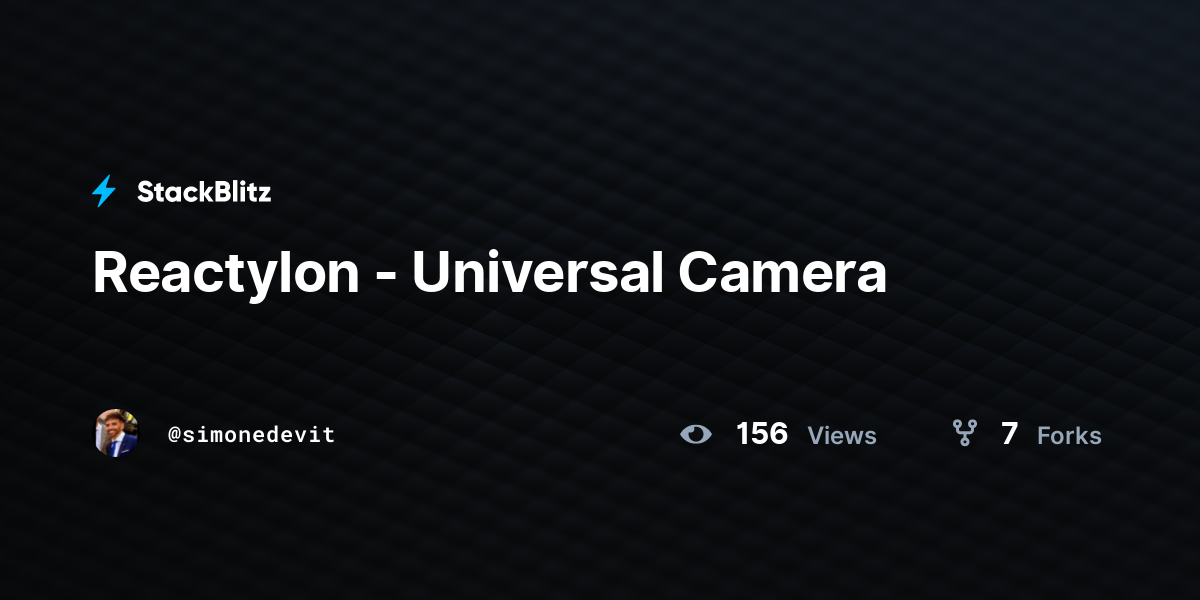 Reactylon - Universal Camera - StackBlitz