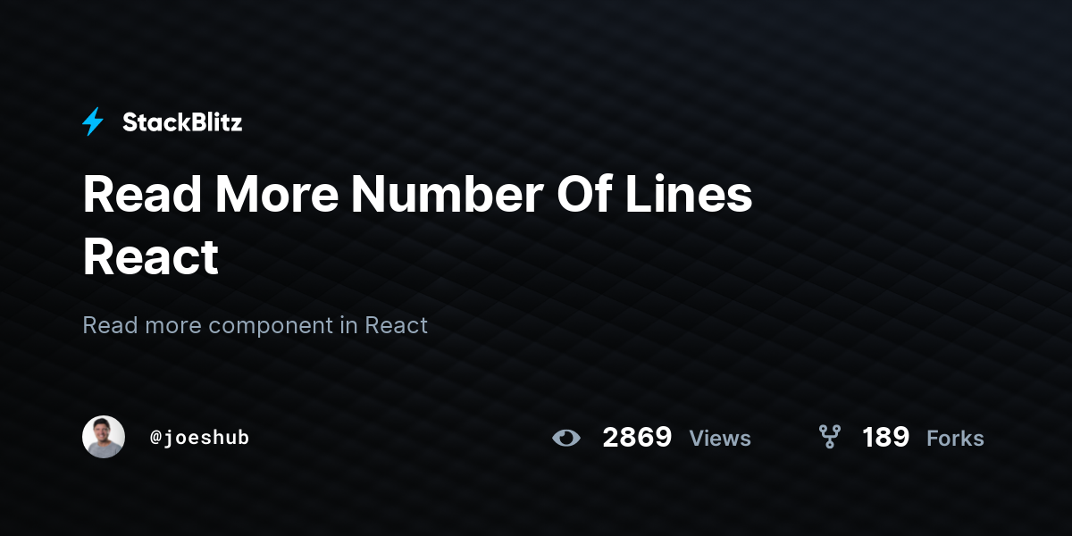 Read More Number Of Lines React - StackBlitz