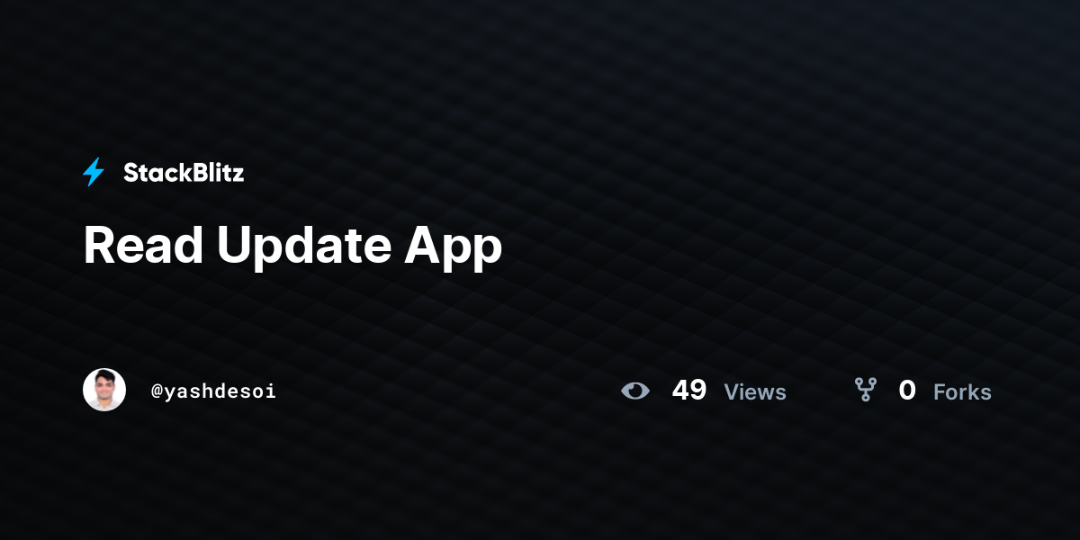 Read Update App - StackBlitz