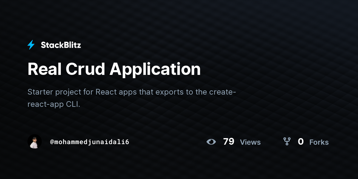 Real Crud Application - StackBlitz