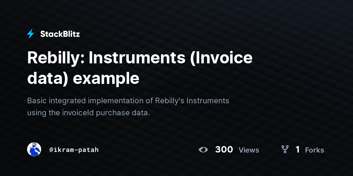 Rebilly: Instruments (Invoice data) example - StackBlitz