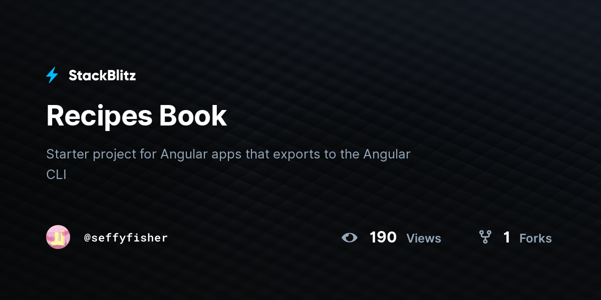 Recipes Book - StackBlitz
