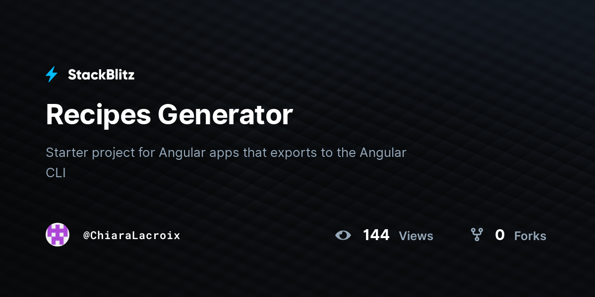 Recipes Generator - StackBlitz