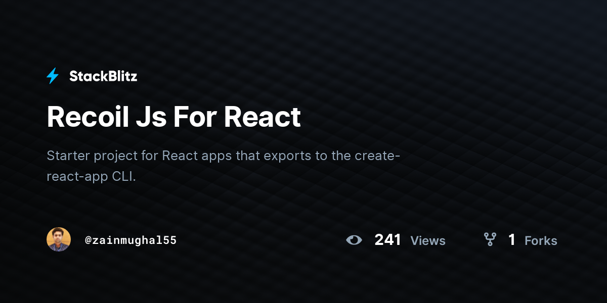 Recoil Js For React - StackBlitz
