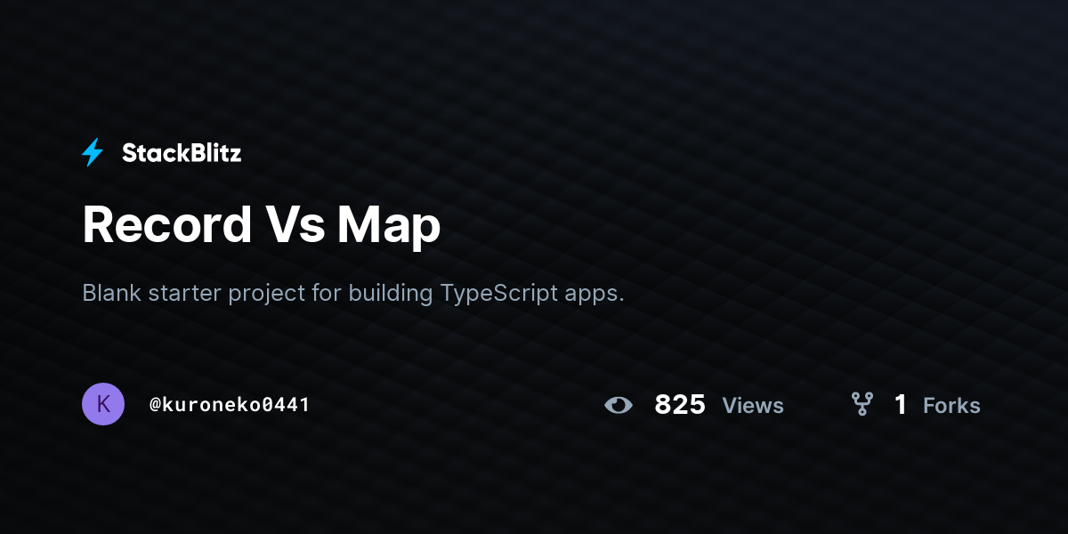 Record Vs Map - StackBlitz