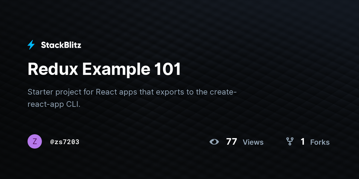 Redux Example 101 - StackBlitz