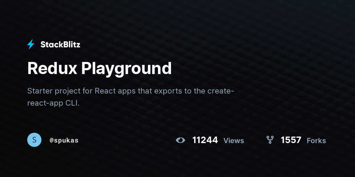 Redux Playground - StackBlitz