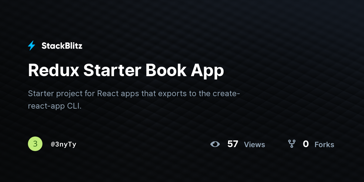 Redux Starter Book App - StackBlitz