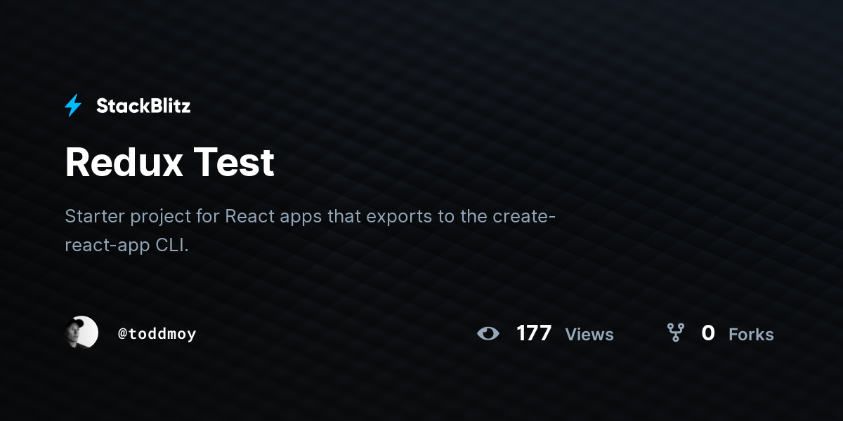 Redux Test - StackBlitz