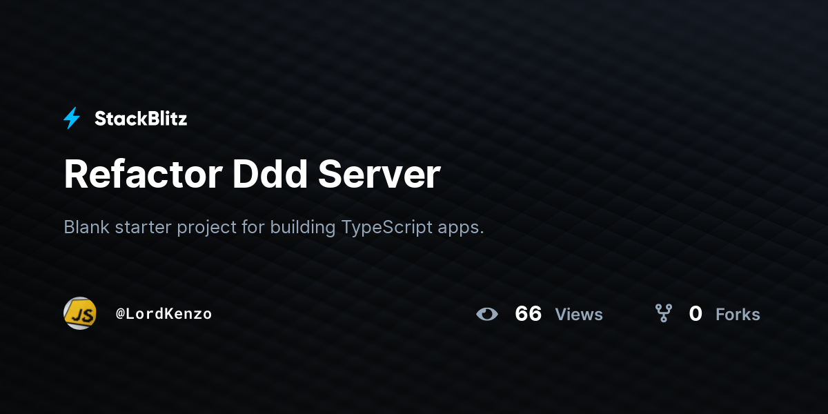 Refactor Ddd Server - StackBlitz