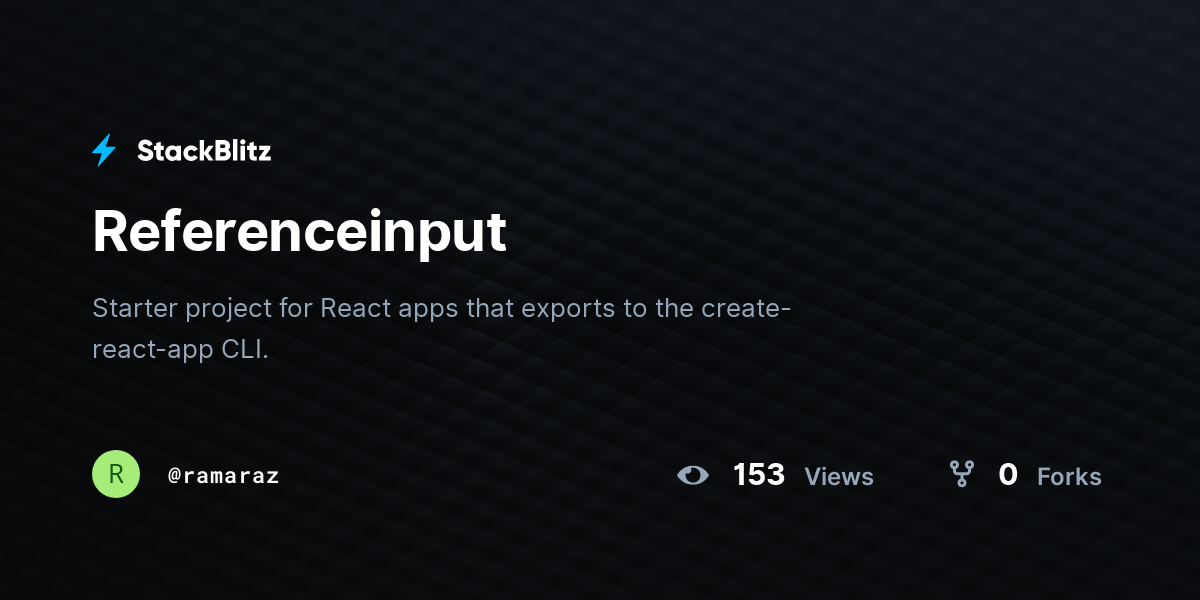 Referenceinput - StackBlitz