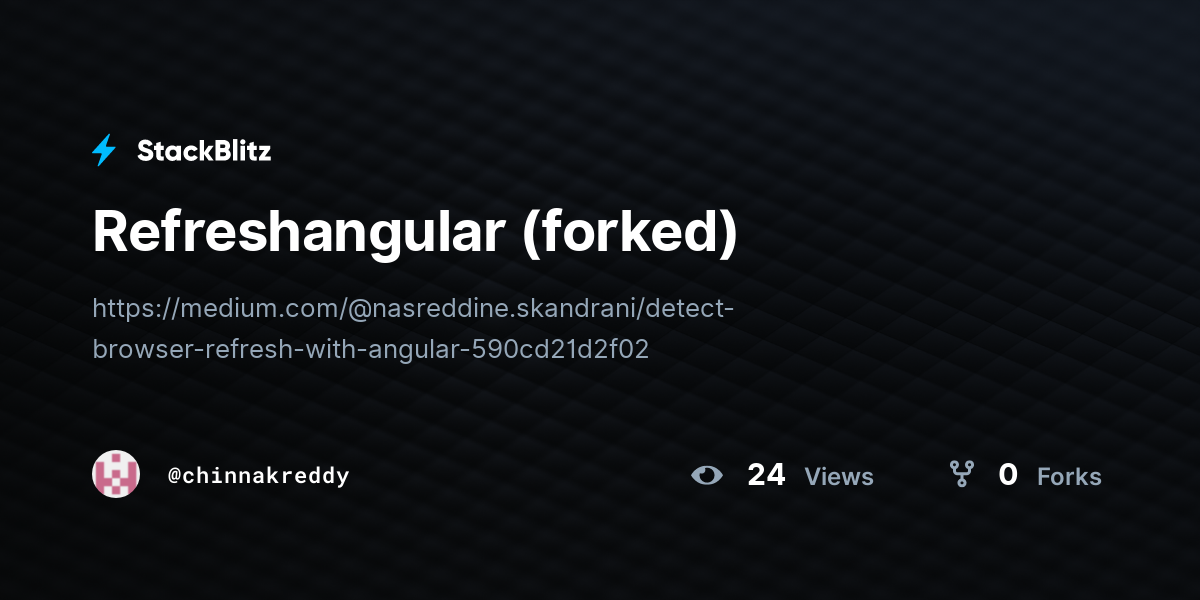 Refreshangular (forked) - StackBlitz
