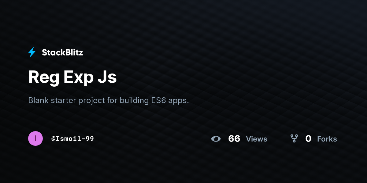 Reg Exp Js - StackBlitz