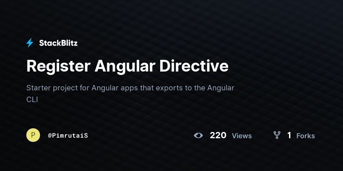 Register Angular Directive - StackBlitz
