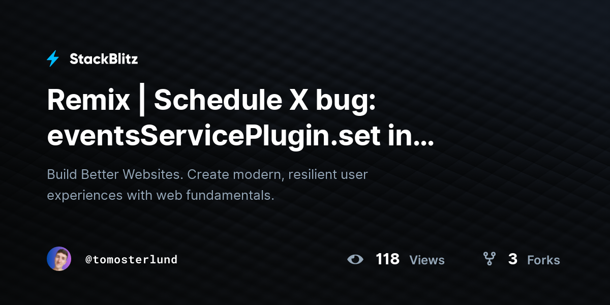 Remix | Schedule X bug: eventsServicePlugin.set in useEffect (forked ...