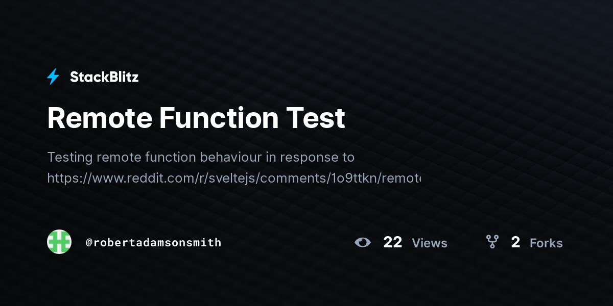 Remote Function Test - StackBlitz