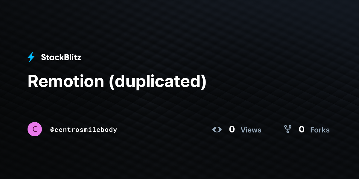 Remotion (duplicated) - StackBlitz