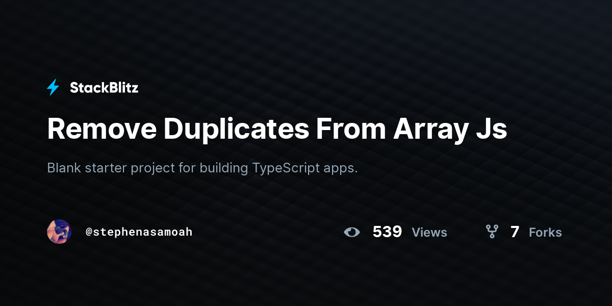 remove-duplicates-from-array-js-stackblitz