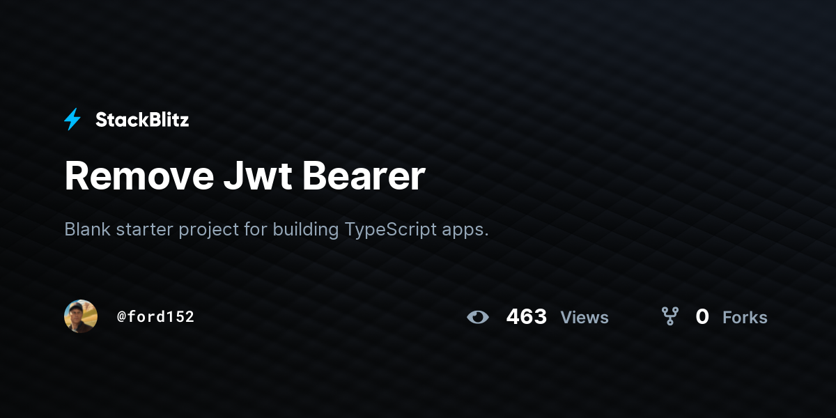Remove Jwt Bearer - StackBlitz
