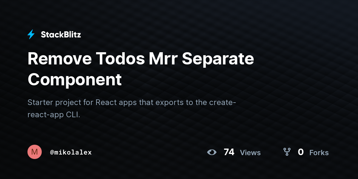 Remove Todos Mrr Separate Component - StackBlitz