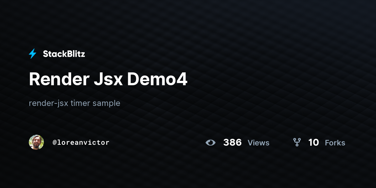 Render Jsx Demo4 - StackBlitz