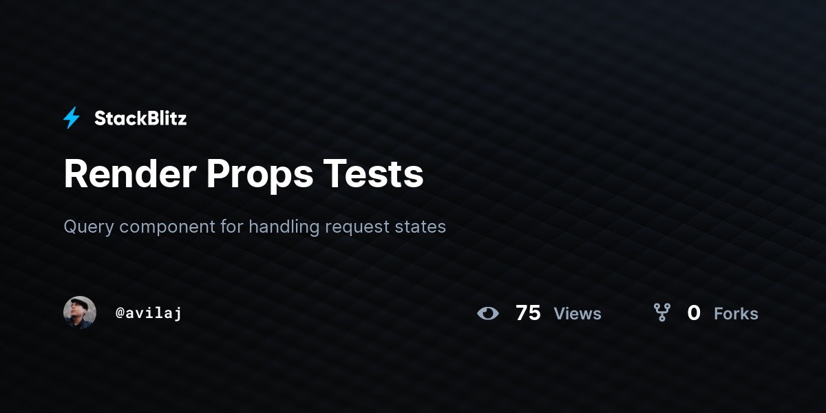 Render Props Tests - StackBlitz