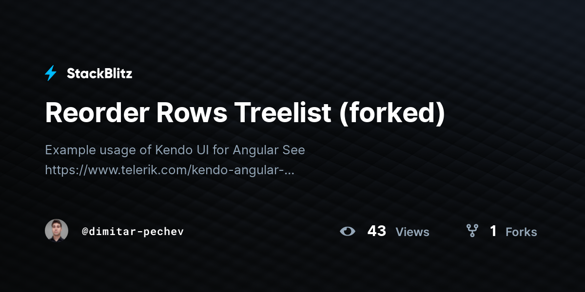 Reorder Rows Treelist (forked) - StackBlitz