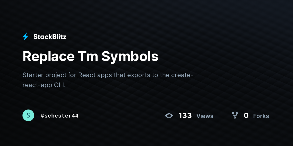 Replace Tm Symbols - StackBlitz