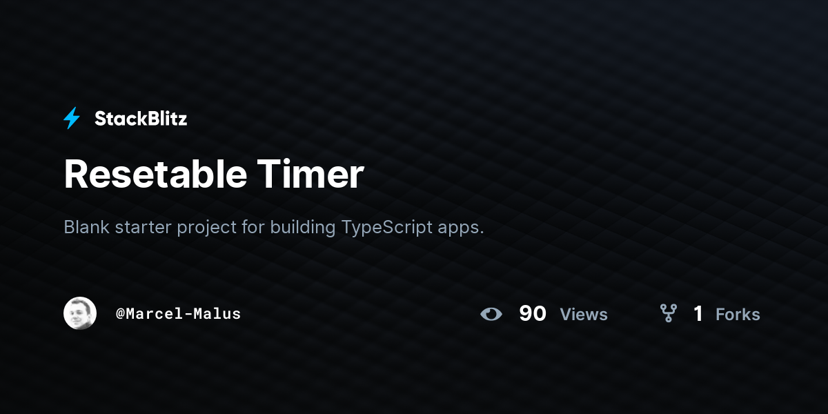 Resetable Timer - StackBlitz
