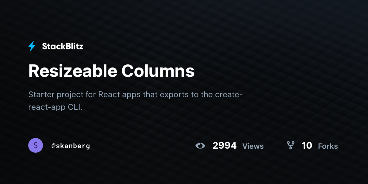 Resizeable Columns - StackBlitz