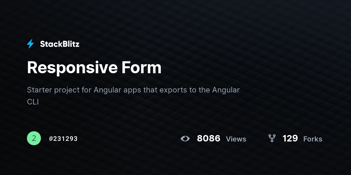 Responsive Form - StackBlitz
