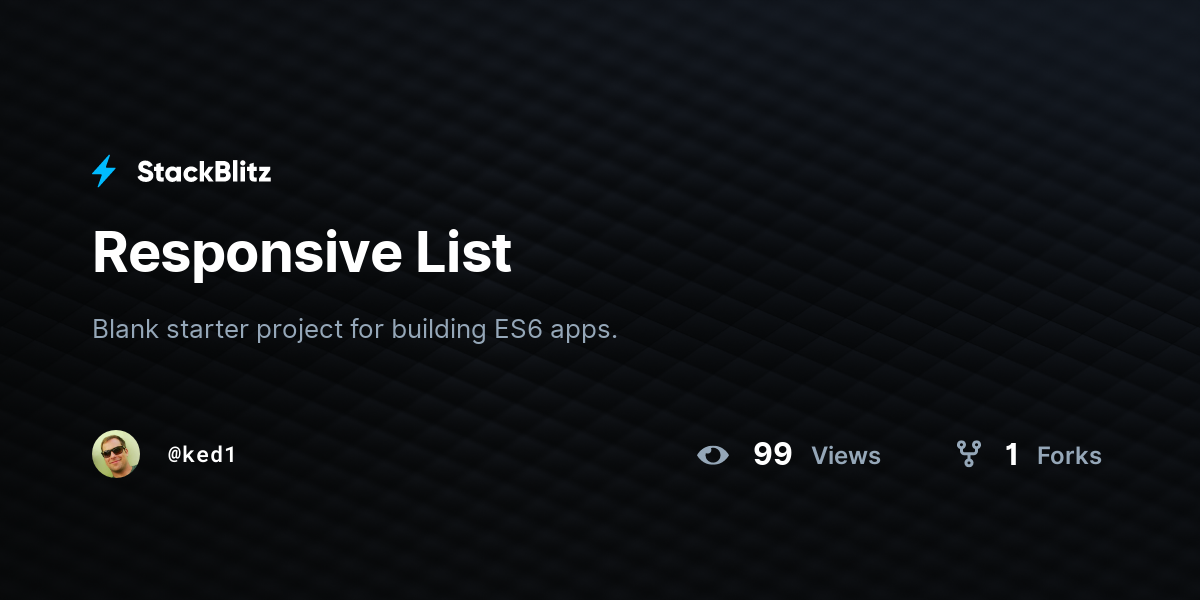 Responsive List - StackBlitz
