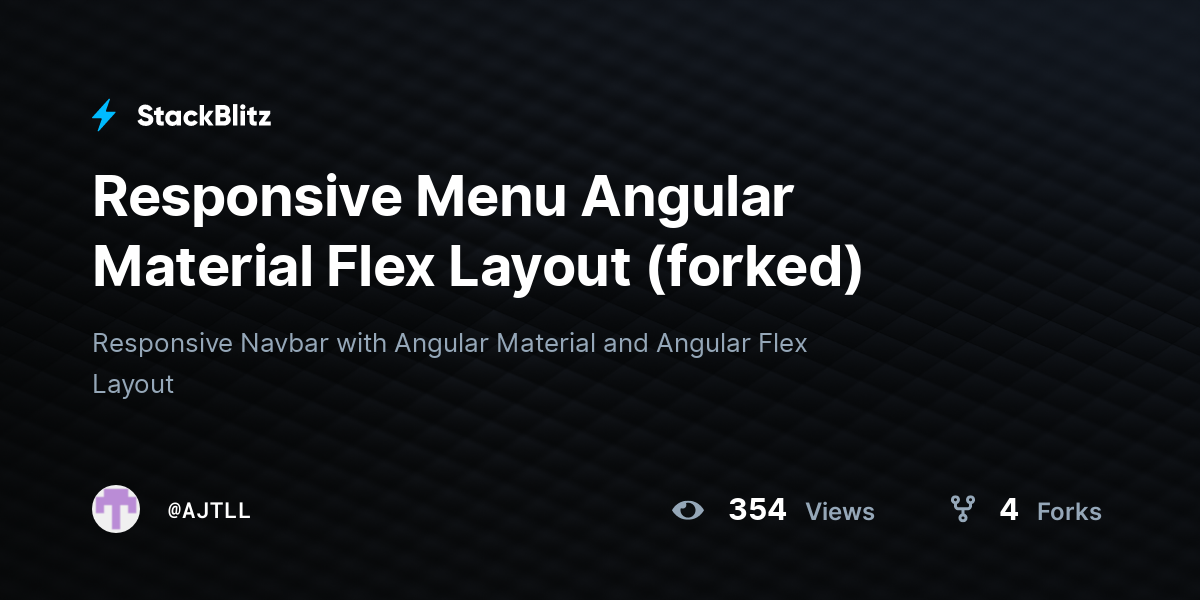 Responsive Menu Angular Material Flex Layout (forked) - StackBlitz